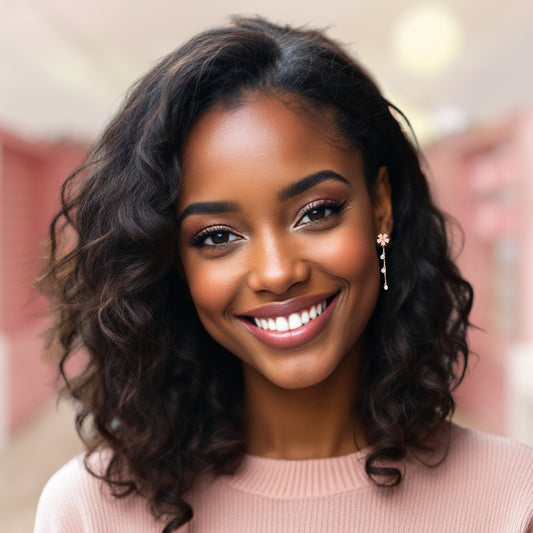 Blush Bloom Flower Drop Earrings 2