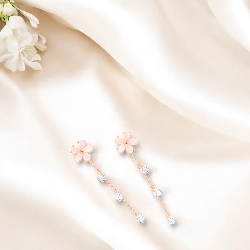 Blush Bloom Flower Drop Earrings 3