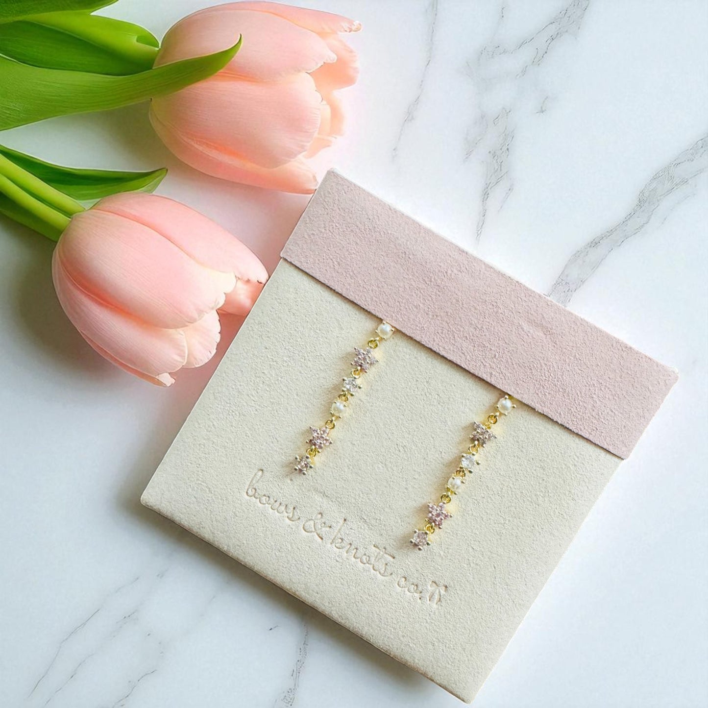 Blush Cascade Earrings 2