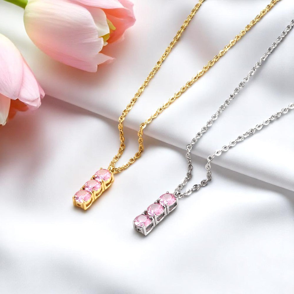 Blush Crystal Drop Necklace 1