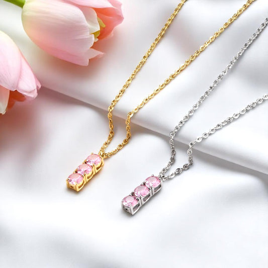 Blush Crystal Drop Necklace 1