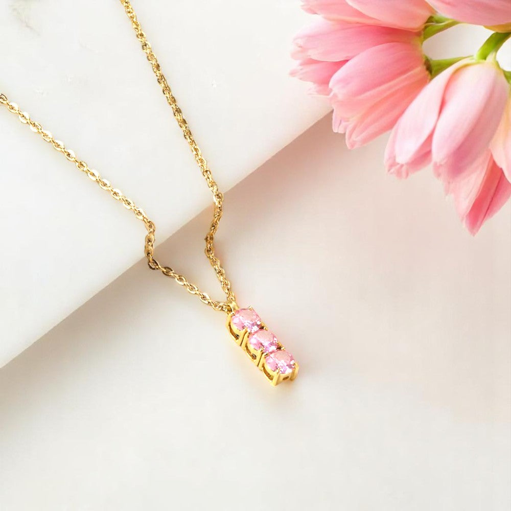Blush Crystal Drop Necklace 2