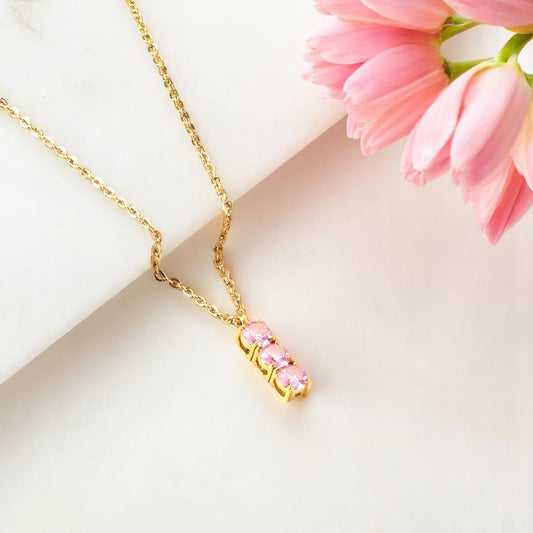 Blush Crystal Drop Necklace 2