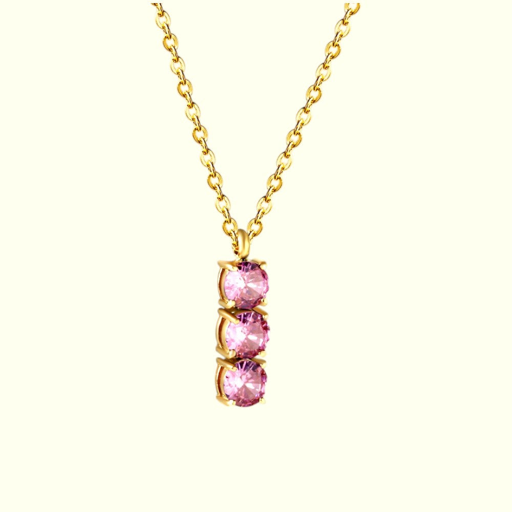 Blush Crystal Drop Necklace 4