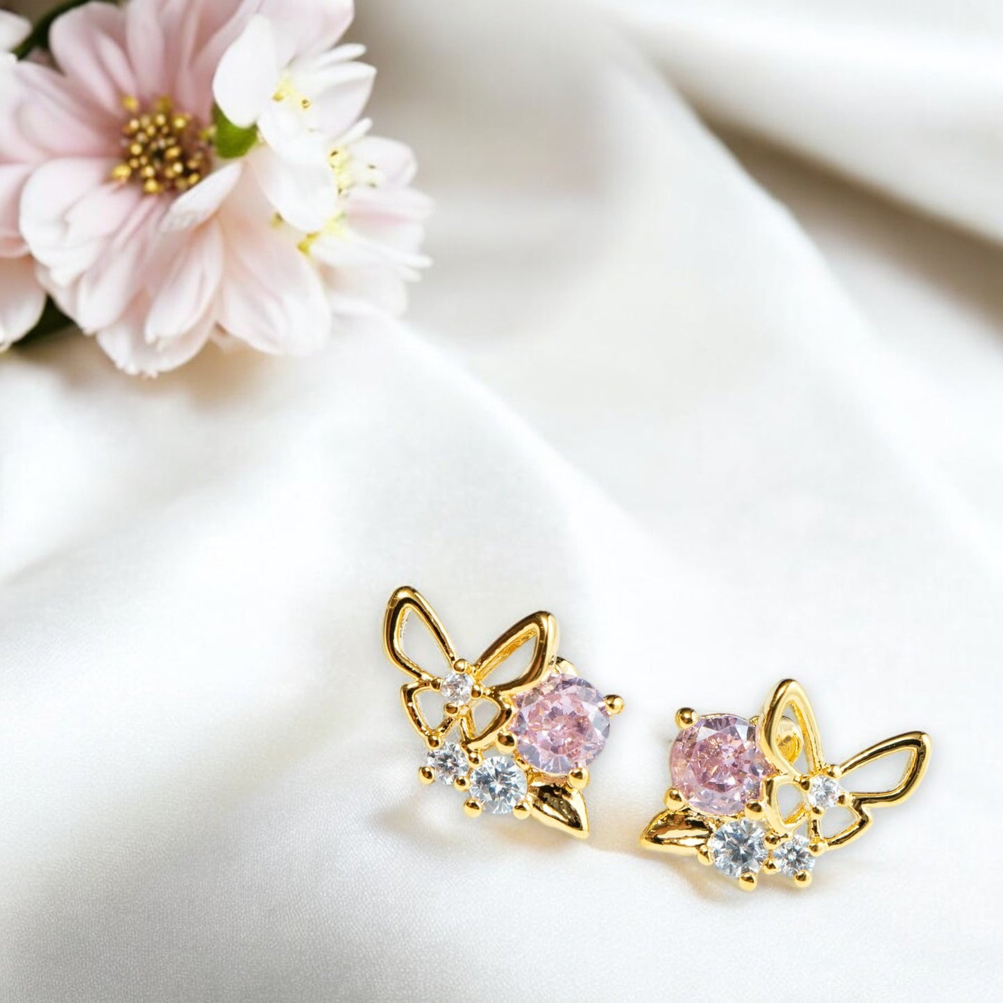 Butterfly Zirconia Stud Earrings 3