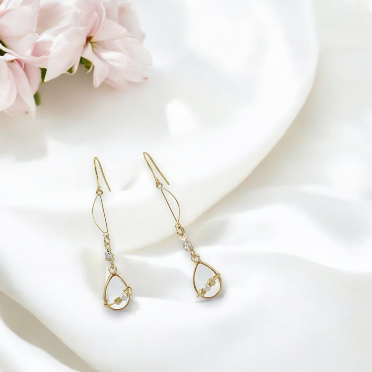 Celestial Teardrop Earrings Gold 2