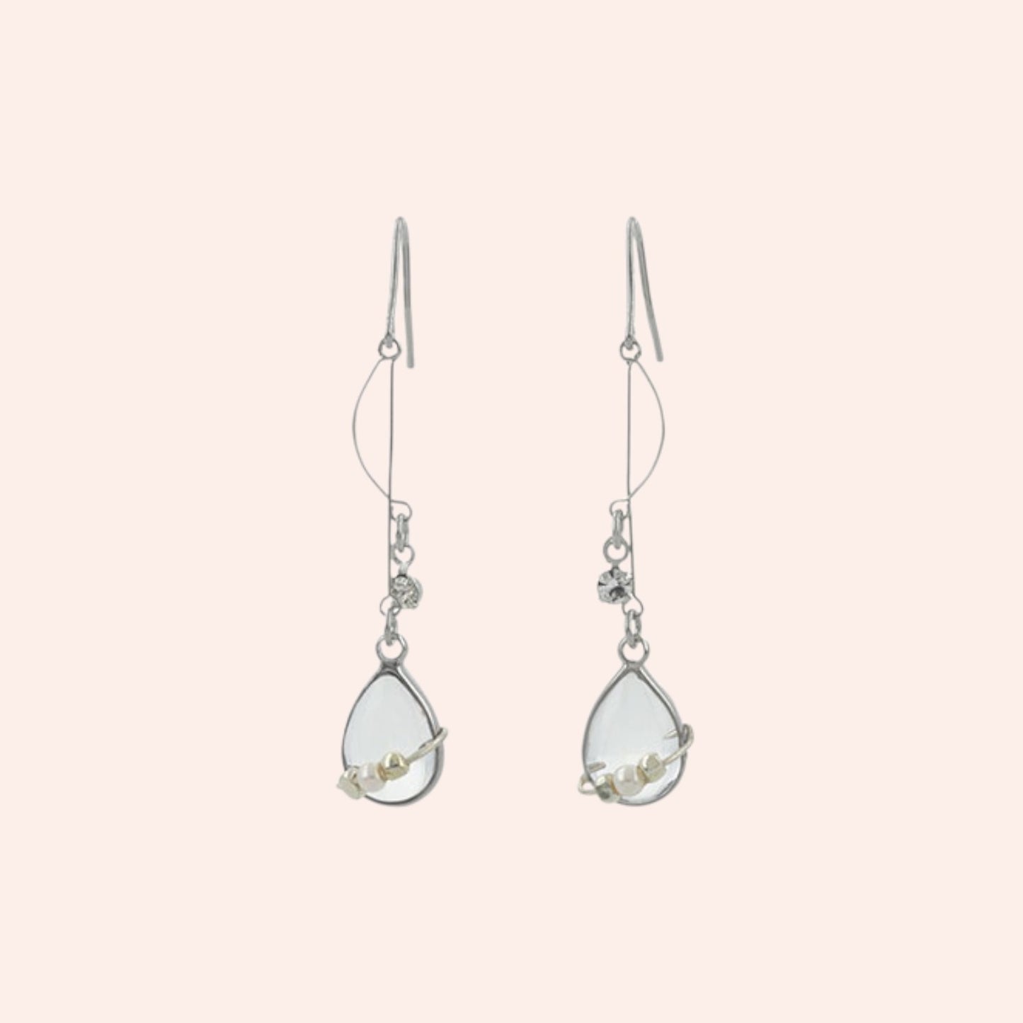 Celestial Teardrop Earrings Silver 2