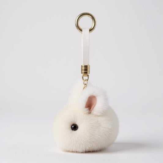 Cotton Bunny Keychain Charm 1