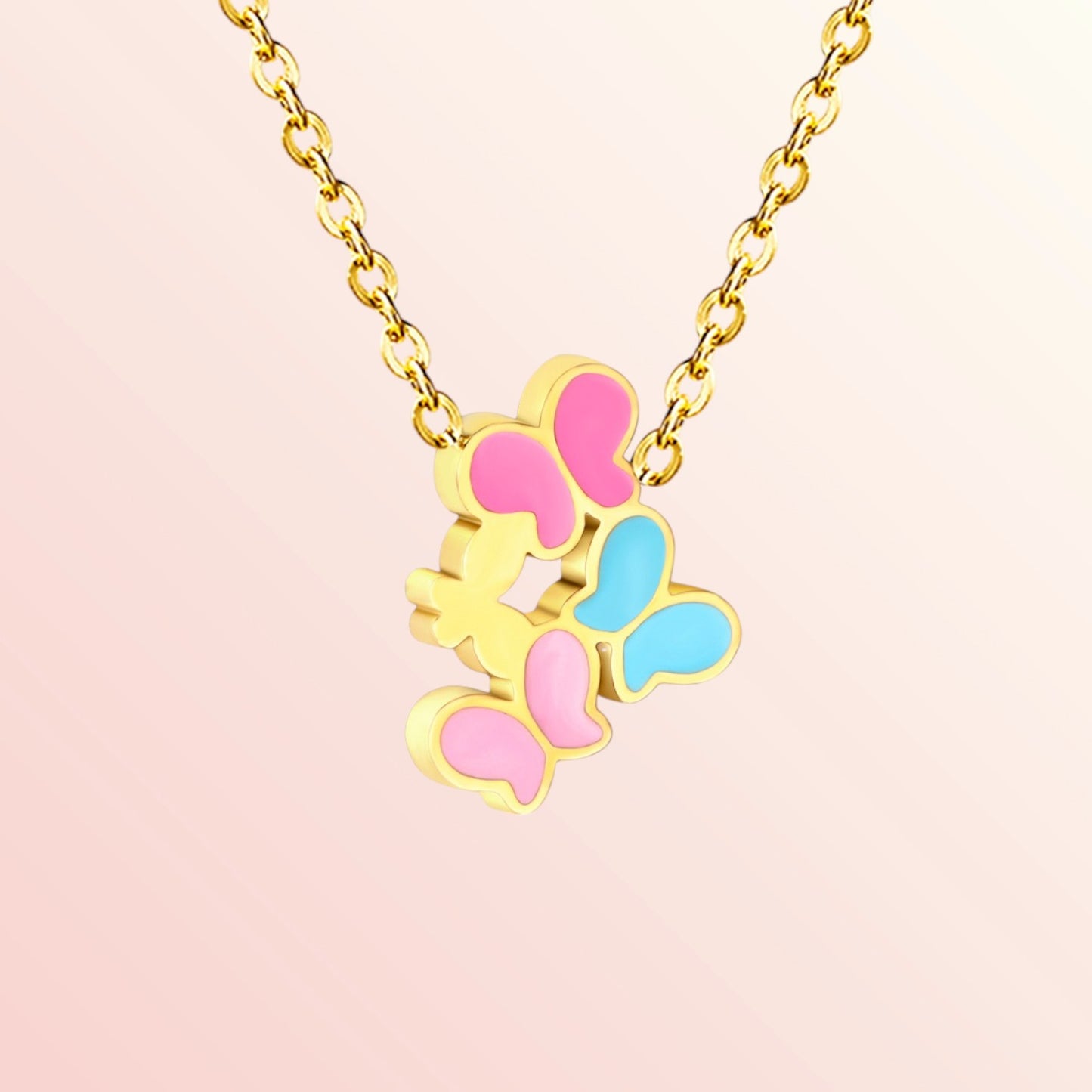 Cotton Candy Butterflies Necklace and Earrings Set 3
