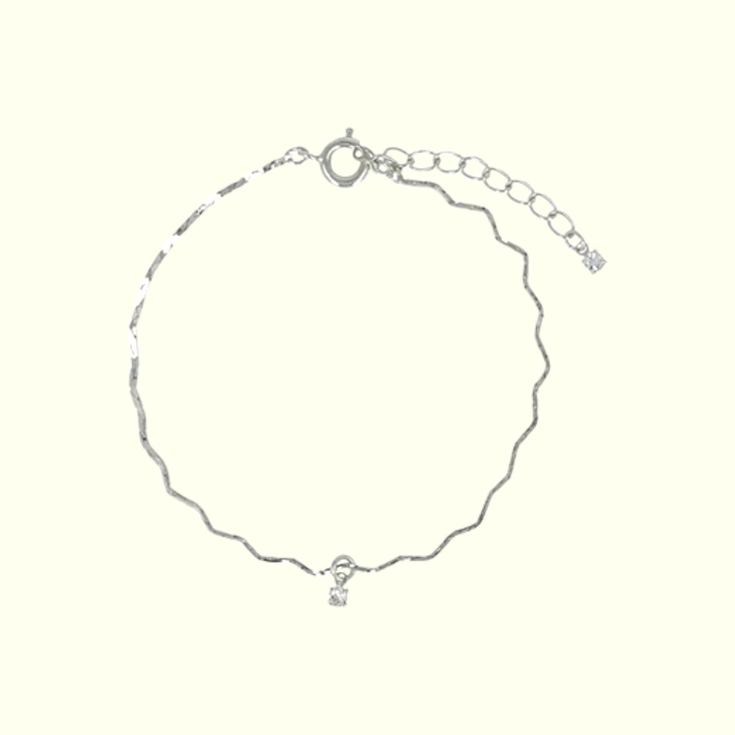 Silver bracelet on a white background