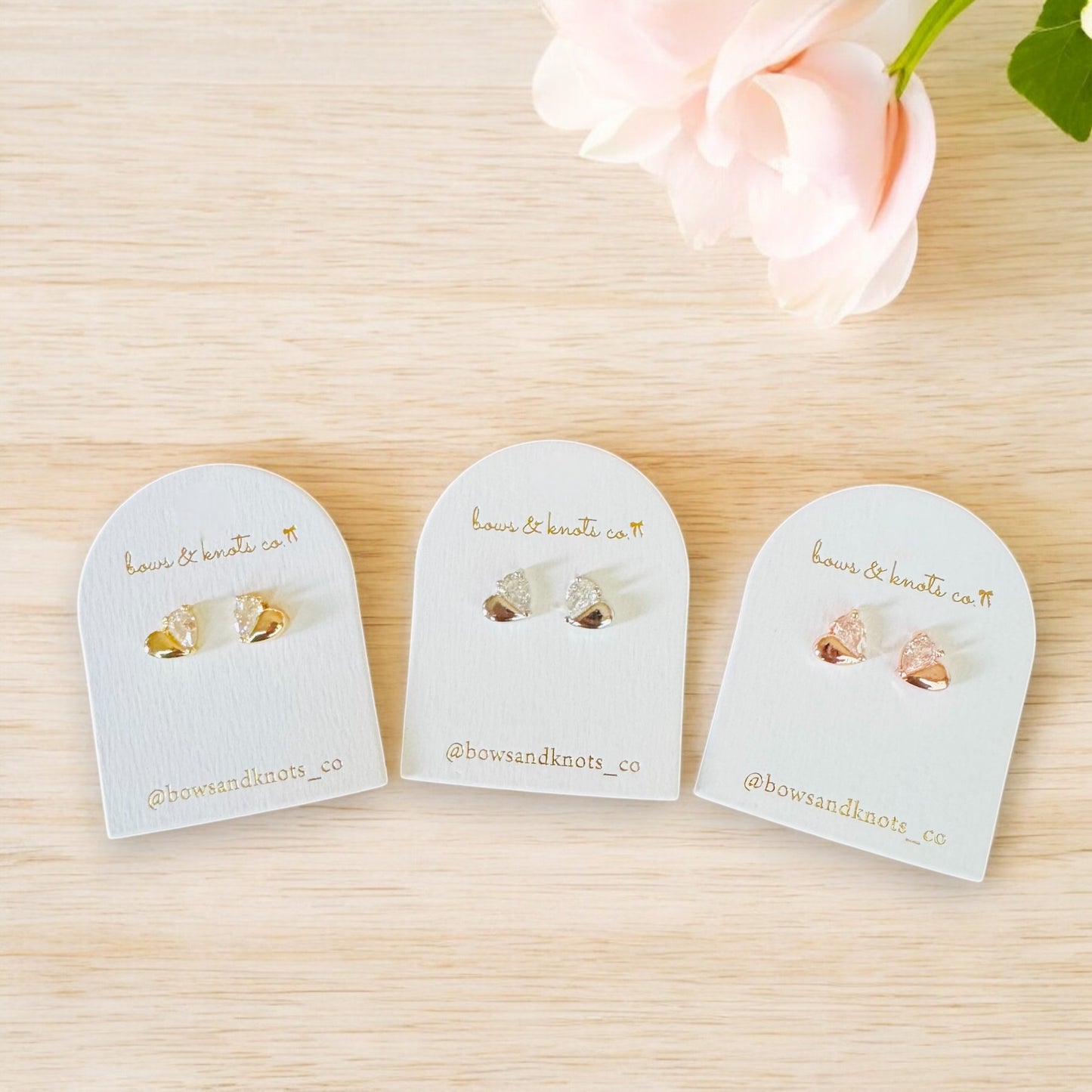 Cubic Heart Studs 2