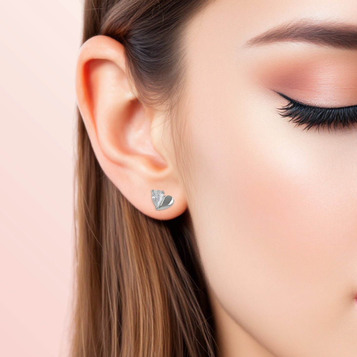 Cubic Heart Studs 4