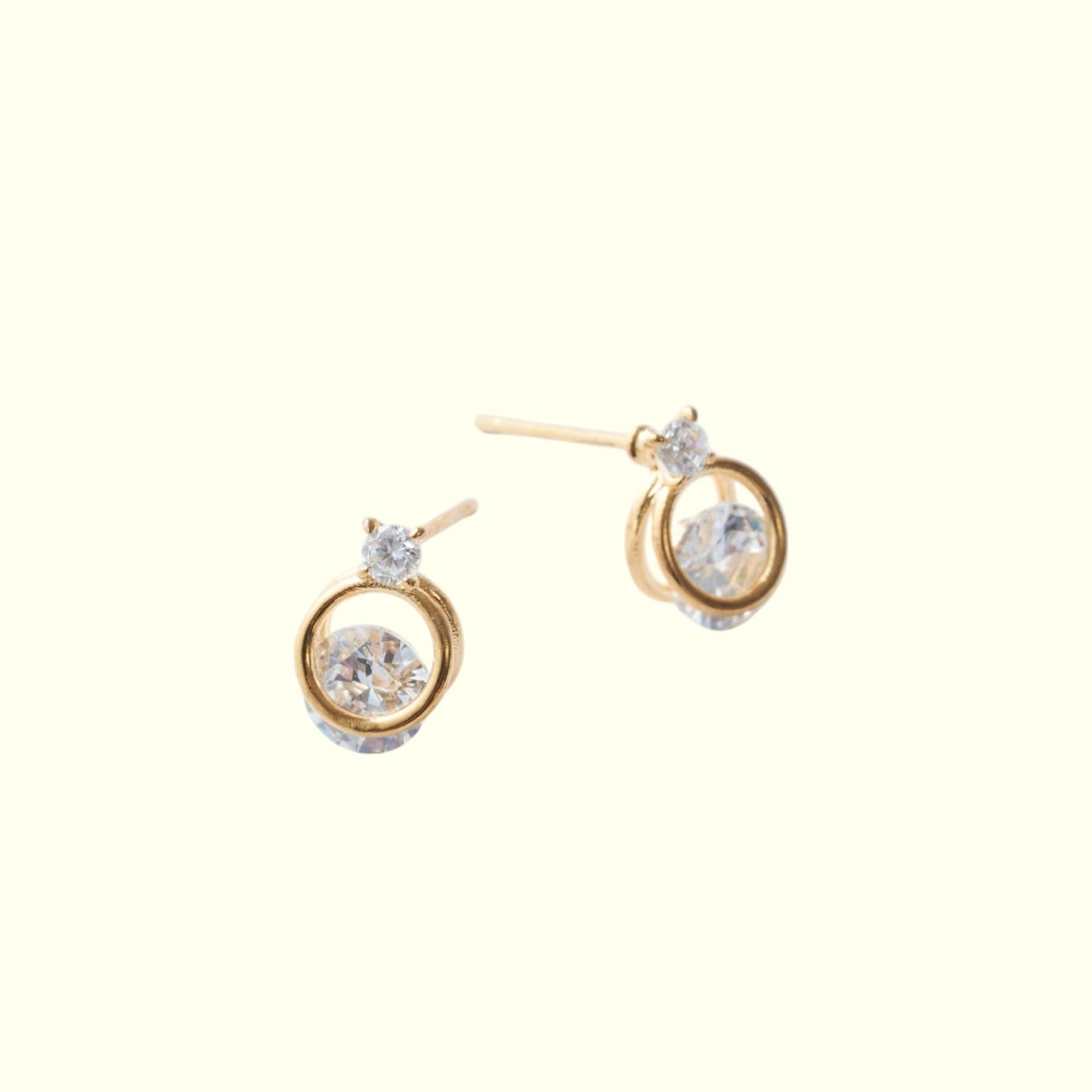 Cubic Mini Round Earrings 1