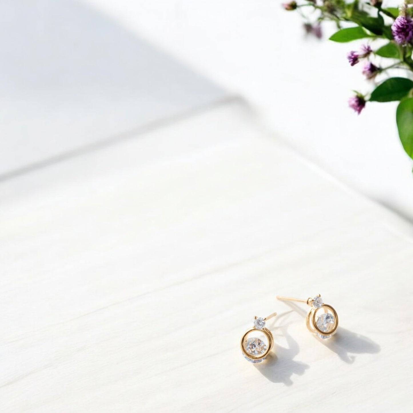Cubic Mini Round Earrings 2