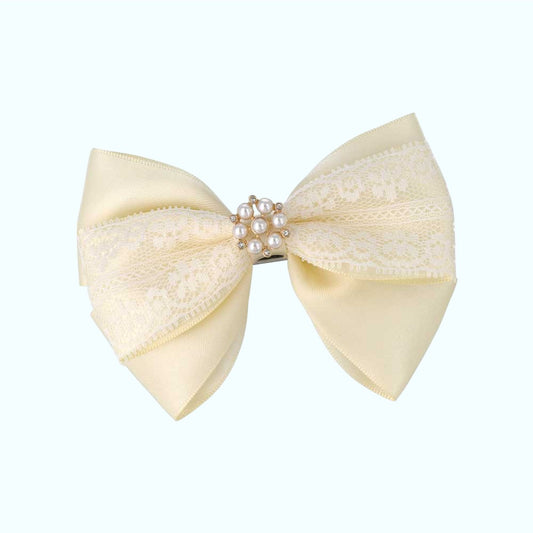 Dainty Lace Bow Barrette 2