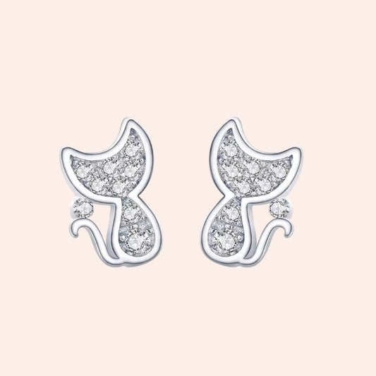 Dainty Tiny Cat Stud Earrings 1