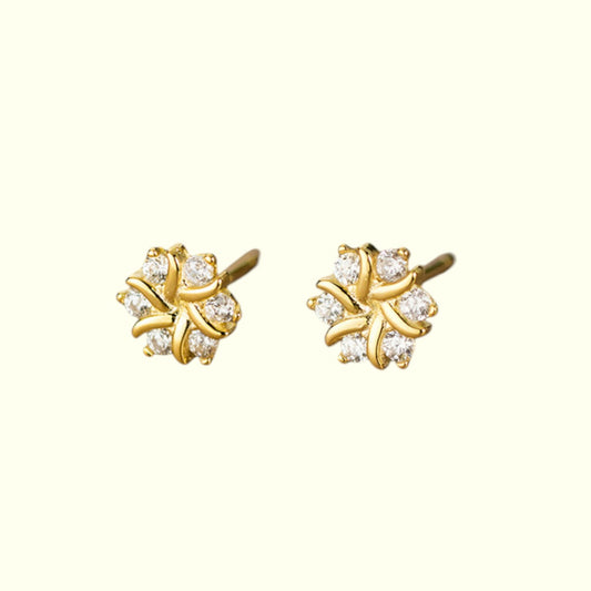 Dainty Whisper Stud Earrings Gold 1