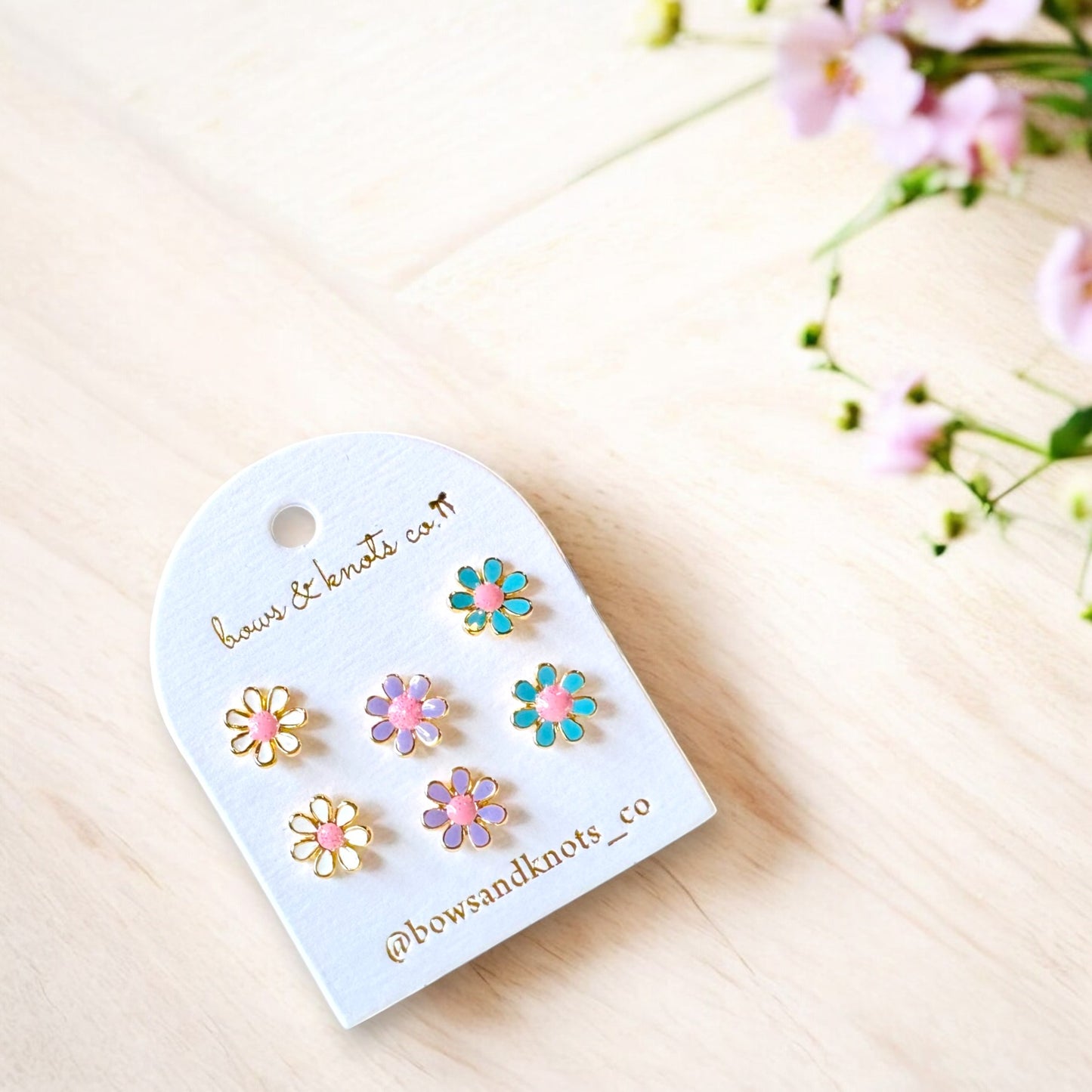 Daisy Dream Stud Earrings Set - Gold Sunlit Bloom 2