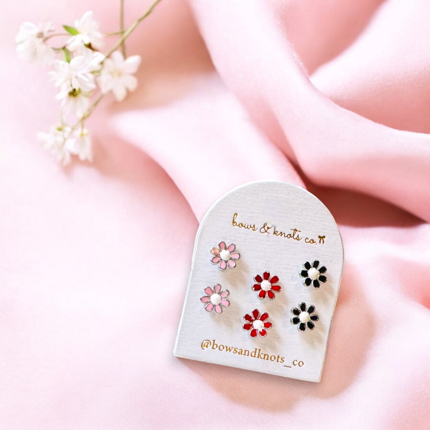 Daisy Dream Stud Earrings Set - silver Blossom Bliss 1