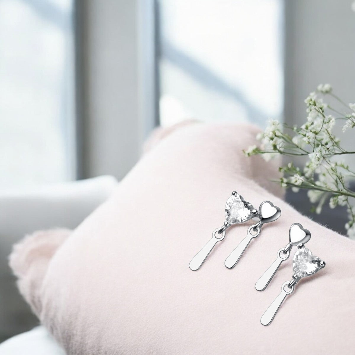 Double the Love Earrings silver 1