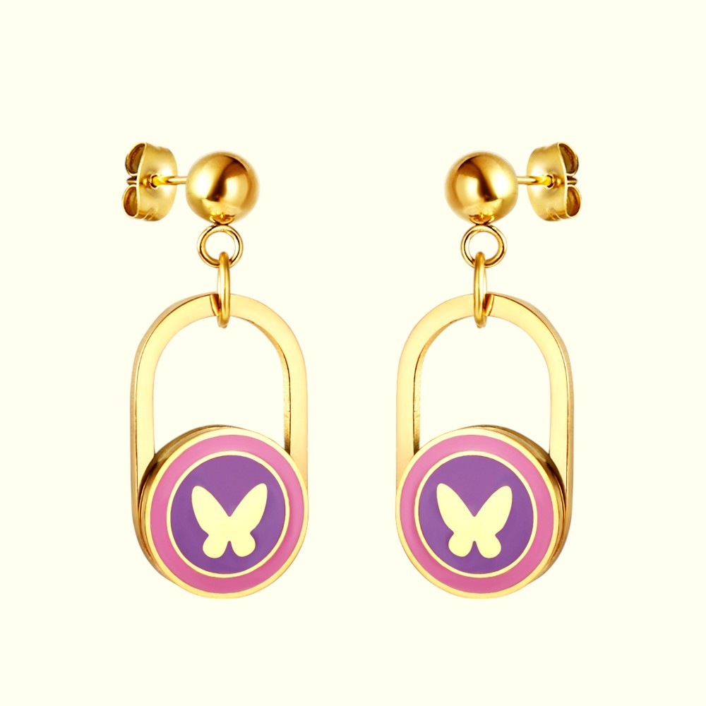 Dreamy Violet Earrings Gold 1