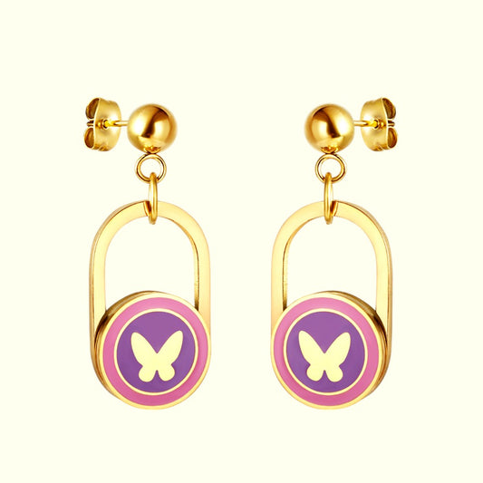 Dreamy Violet Earrings Gold 1