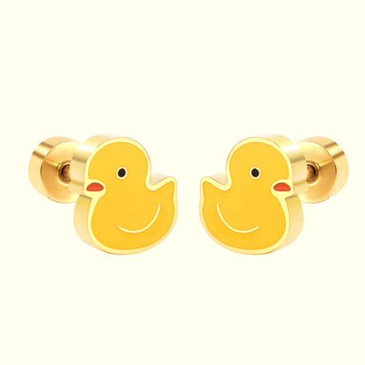 Ducky Quack Stud Earrings Gold 1