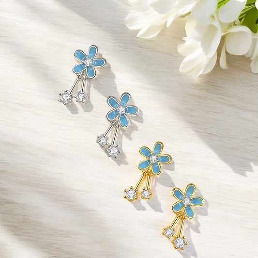 Enamel Glaze Flower Earrings