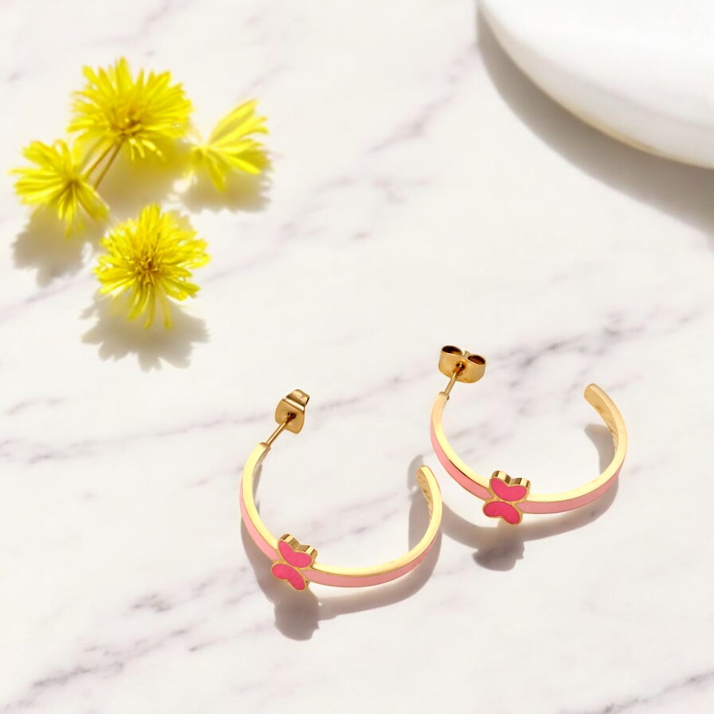 Enchanted Butterfly Hoops Pink 3