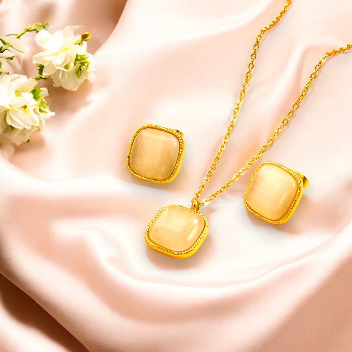 Ethereal Glow Necklace and Earrings Set 3