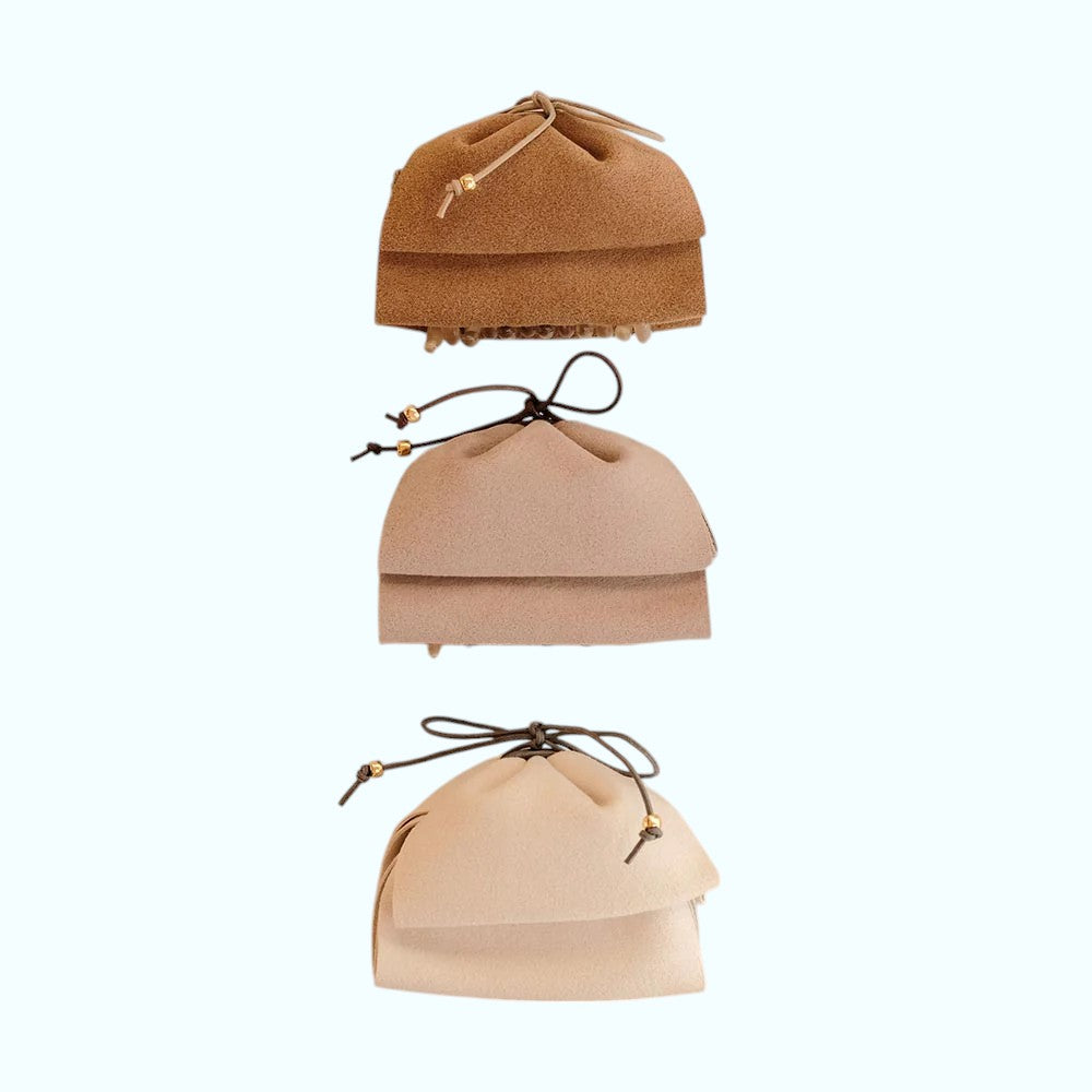 Faux Suede Ribbon Hair Claw - 3