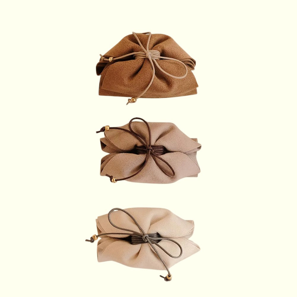 Faux Suede Ribbon Hair Claw - 4