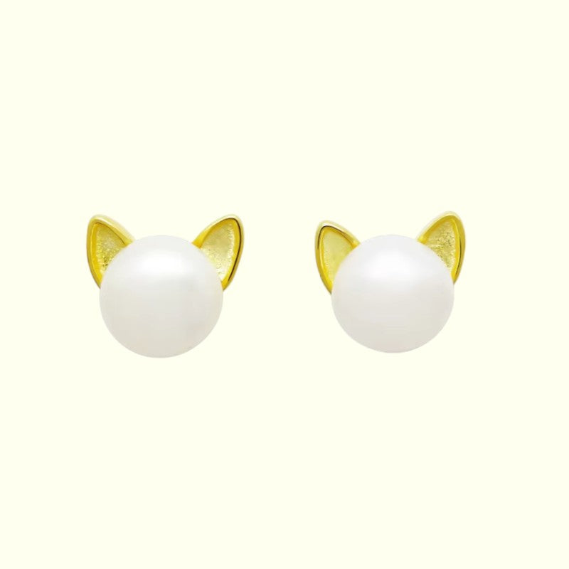 Feline Glow Studs Gold 1