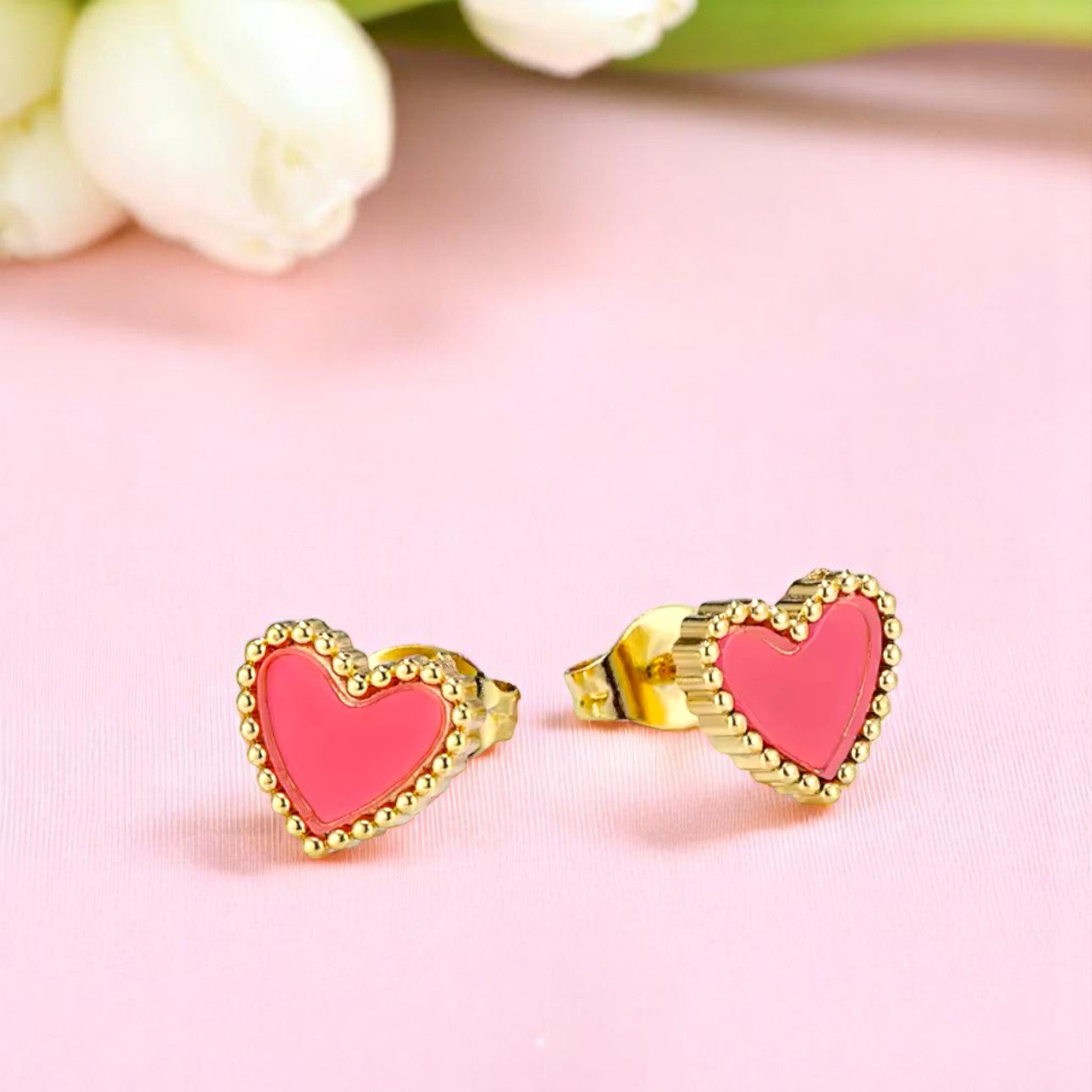 Golden Heartbeats Stud Earrings 1