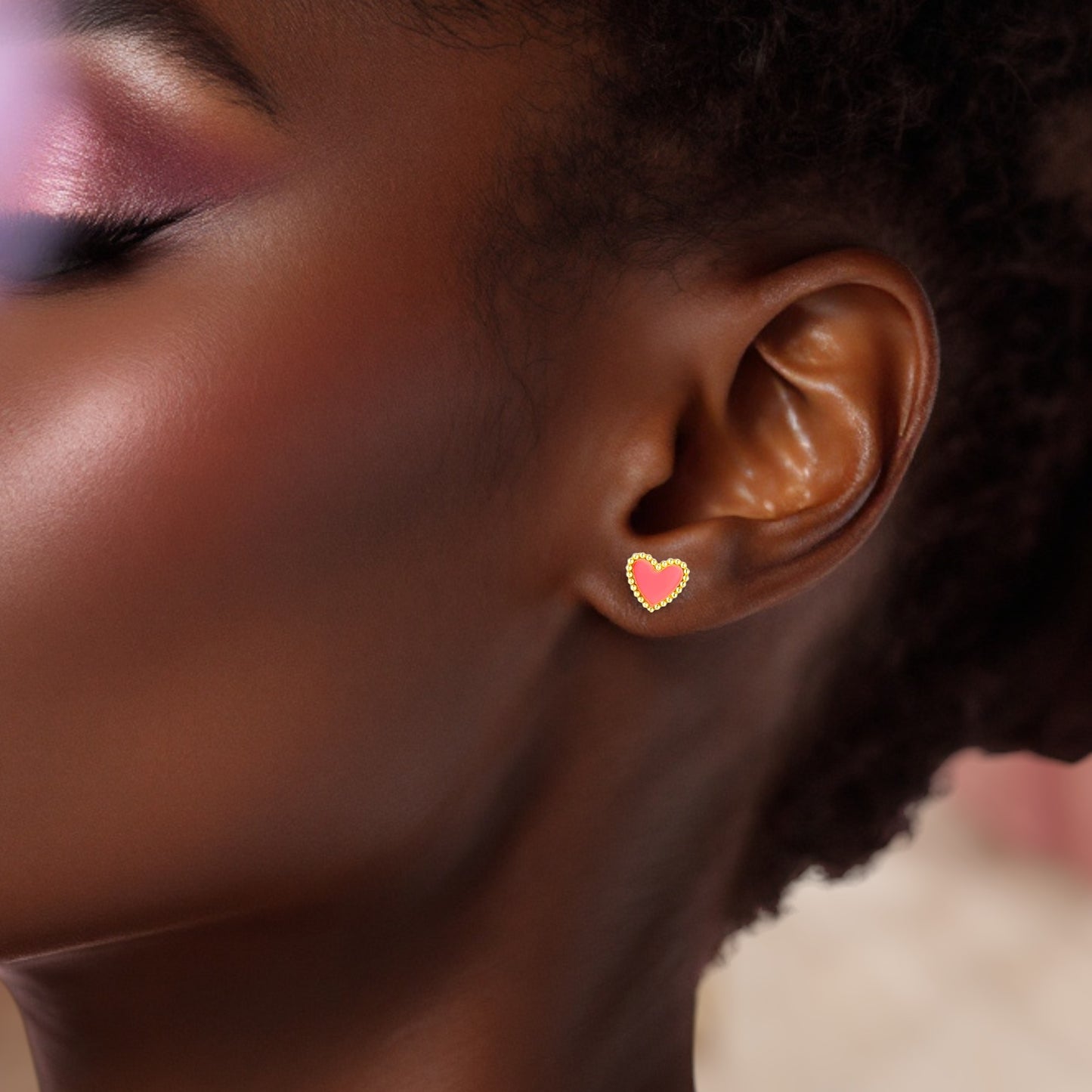 Golden Heartbeats Stud Earrings 2