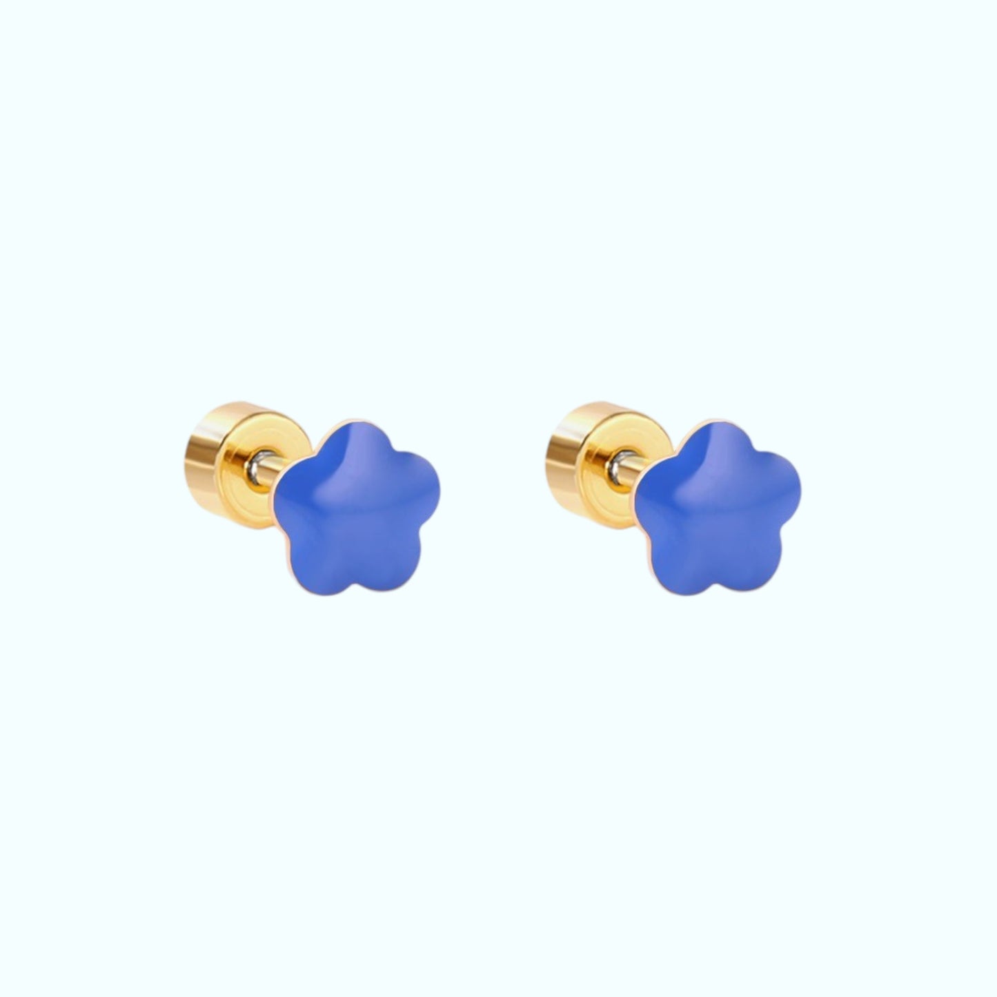 Golden Starry Wink Stud Earrings 6