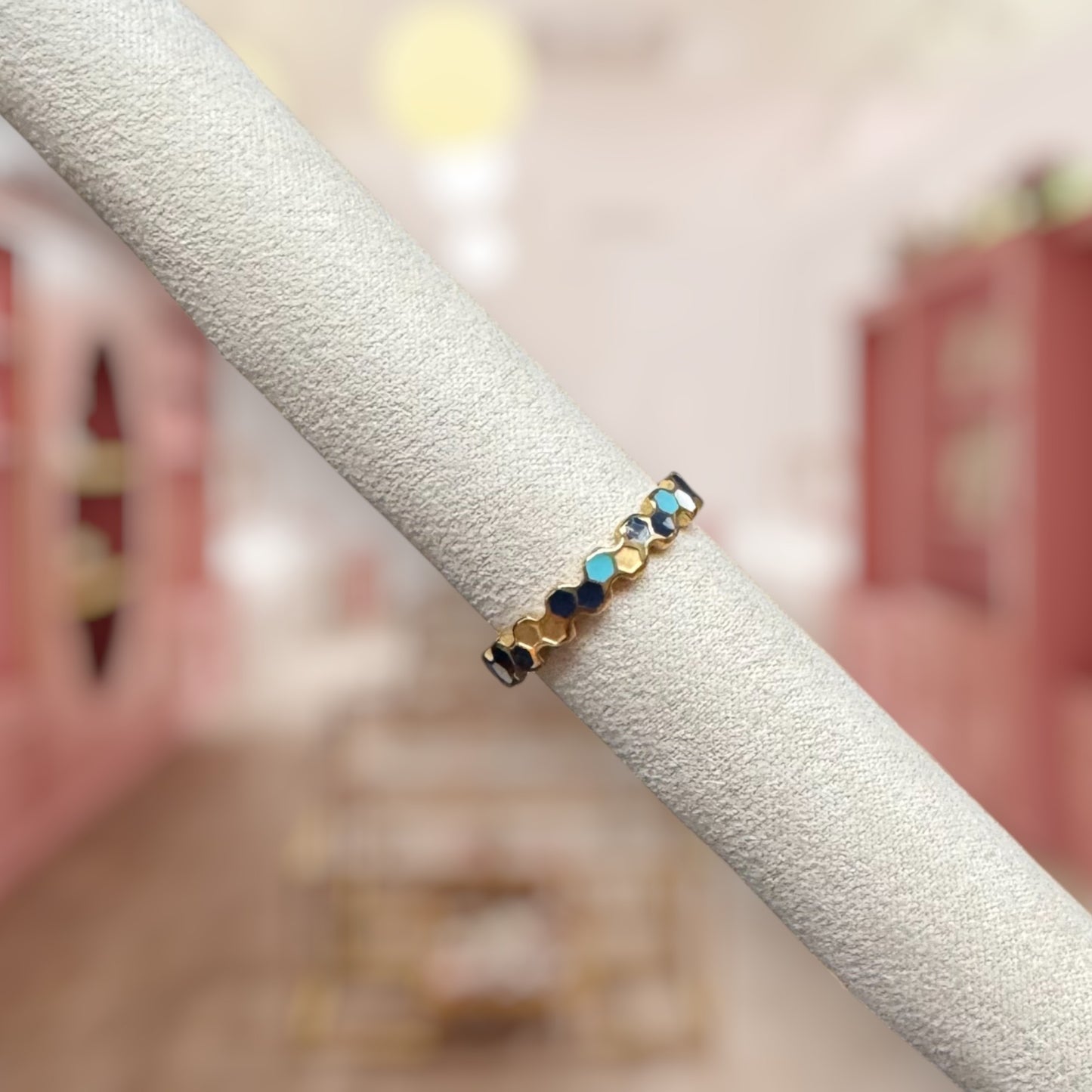 Honeycomb Enamel Ring 3