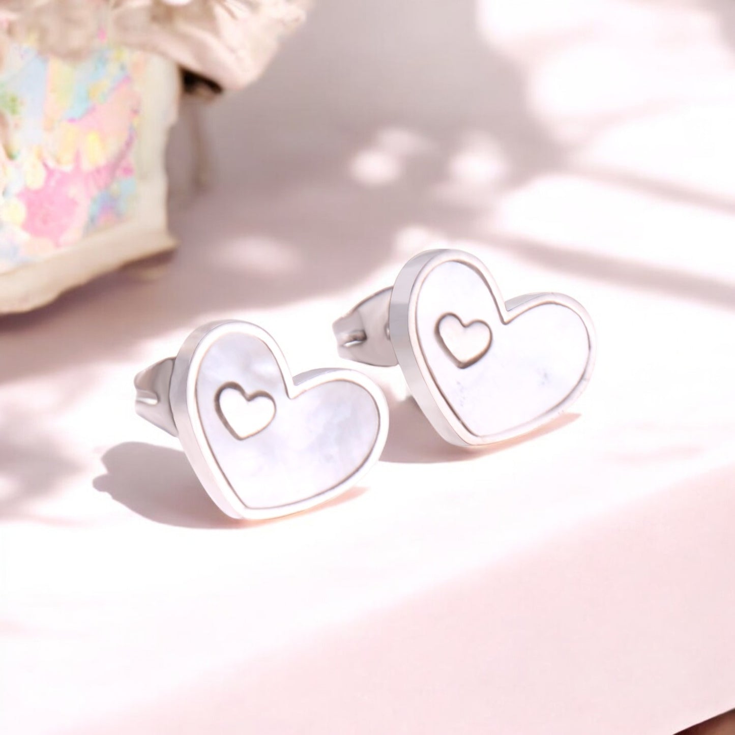 Infinite Love Stud Earrings Silver 3