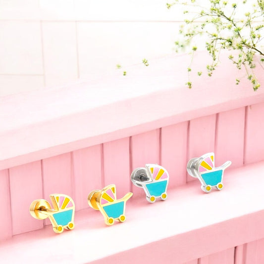 Little Stroller Stud Earrings