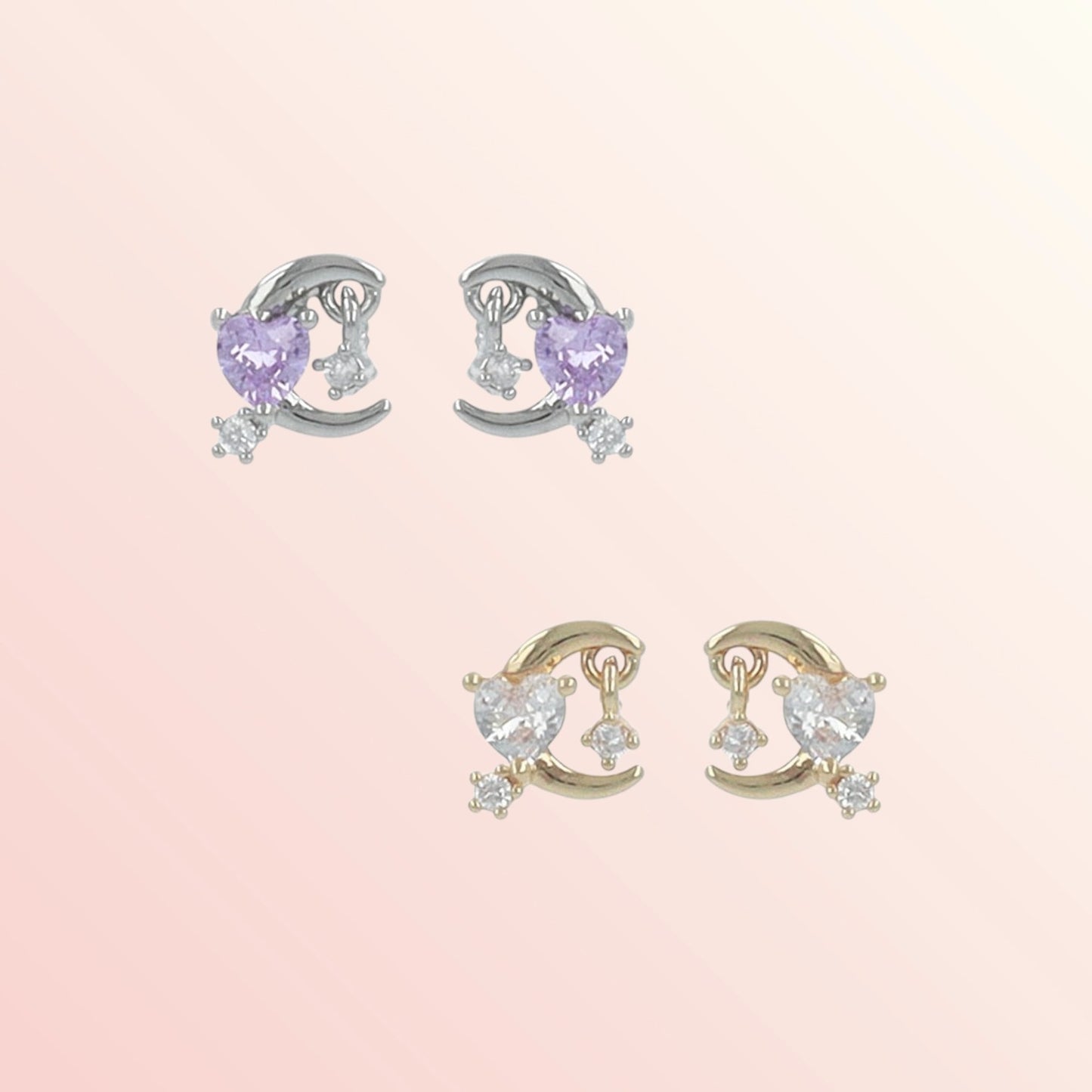 Love Crescent Studs 1