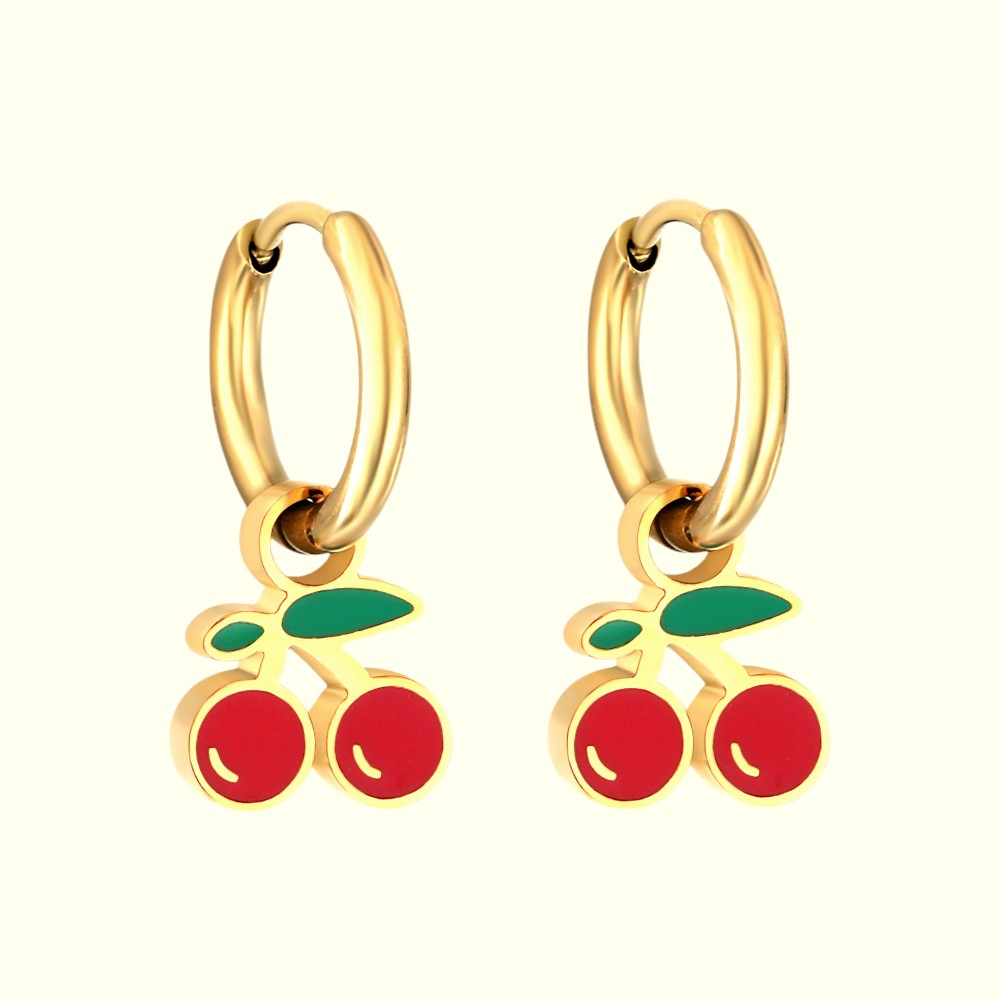 Lush Cherry Hoops Gold 1