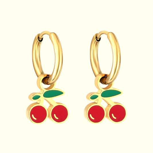 Lush Cherry Hoops Gold 1