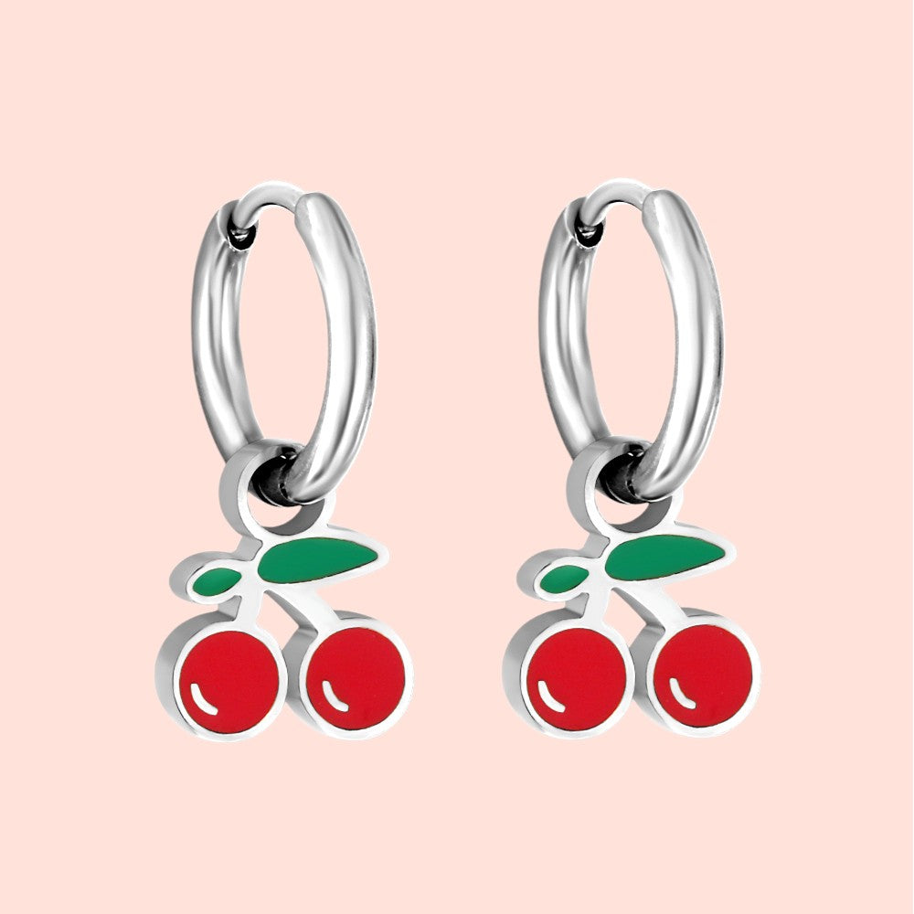 Lush Cherry Hoops silver 1
