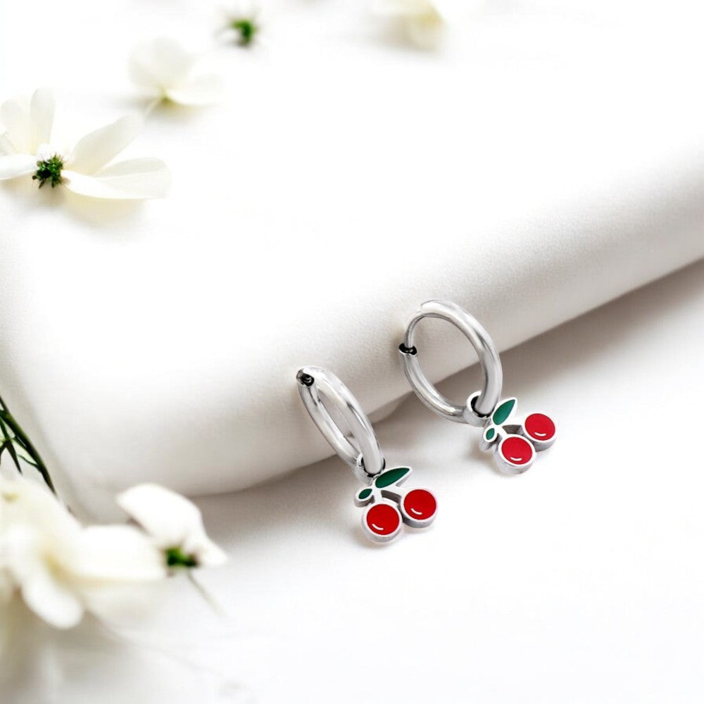 Lush Cherry Hoops silver 3