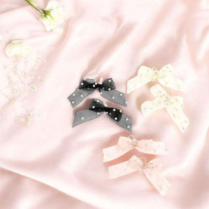 Luxe Ribbon & Pearl Earrings 1