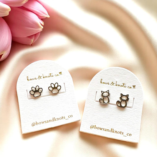 Meow and Paws Stud Earrings 1
