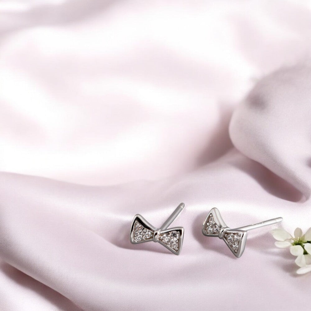 Mini Bow Stud Earrings silver 3