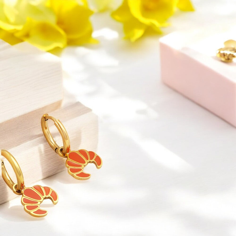 Mini Croissant Hoops gold 3
