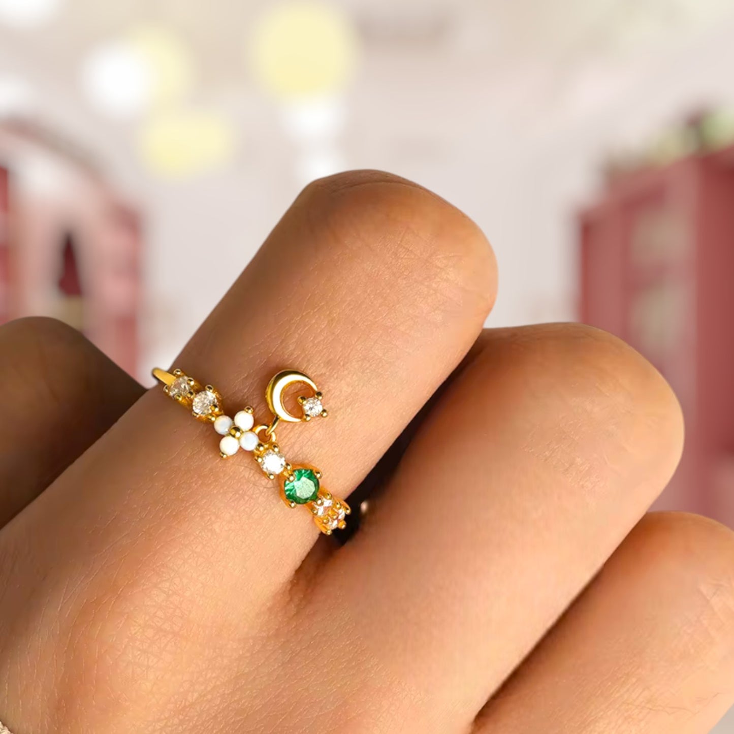 Moonbeam Dangle Ring 3