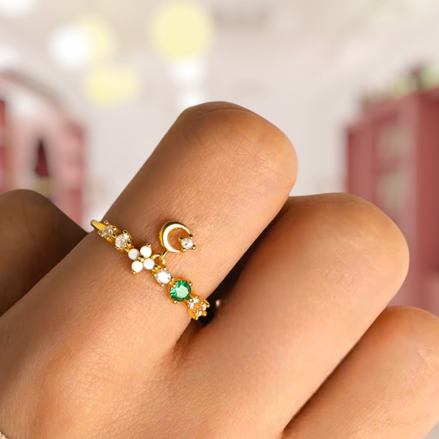 Moonbeam Dangle Ring 3